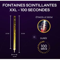 Lots de 4 Fontaines Scintillantes XXL - 100 secondes